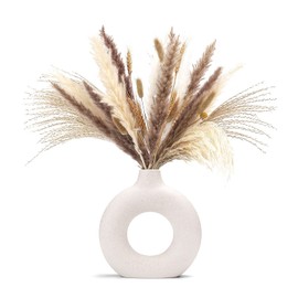CEMABT Vases for Pampas Grass,Creative Vase Modern Home Decor,Handmade Vase White Ceramic Dried Flowers Craft Ornaments for Office Home Decoration