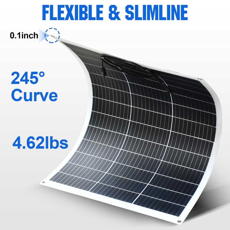 ECO-WORTHY 130 Watt 12 Volt Monocrystalline Flexible Solar Panel Semi-Flexible