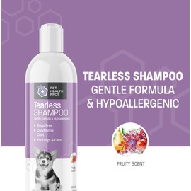 Pet Health Pros Tearless Dog Shampoo & Puppy Conditioner - Gentle Puppy Shampoo and Conditioner for Puppies and Kittens - Tearless Dog Shampoo and Conditioner for Puppies - Fruity Scent - 16 oz