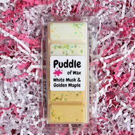 Puddle of Wax - White Musk & Golden Maple Soy Wax Melt Snap Bar - 50g - Laundry Scent - Vegan Friendly - Made in the UK