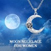 VENACOLY Moon Necklace Sterling Silver Skull Pendant Crescent Moon Gothic