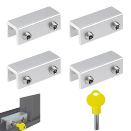Shwdsy Sliding Window Locks, Window Lock Children, Pack of 4, Adjustable Sliding Window Locks, Window Locks with Keys, Sliding Doors and Window Security, Anti-Theft Protection