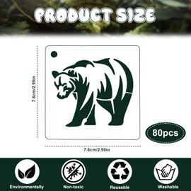 YBCCBY 80 Piece Stencils Set for Painting Animals Flower Painting Stencils Reusable Painting Templates 7.6 x 7.6 cm Drawing Stencils Painting Templates Drawing Templates for Scrapbook Photo Album