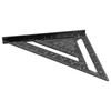 12in Triangle Ruler Aluminum Alloy Woodworking Carpentry Measuring Tools Black