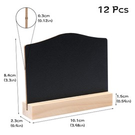 GGTTNRT Mini Chalkboard Signs, Blackboard with Stand, Double Sided Small Chalk Board, for Tables, Message Board for Food, Pricetags, Weddings, Party (12pcs)