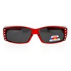 Womens Rhinestone Rectangular Polarized Fit Over Glasses Sunglasses Red