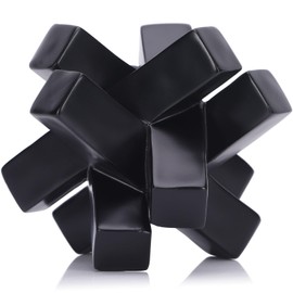 Black Knot Decor Kink Knacks for Shelves, Black Geometric Sculpture, Statue, Modern Decorative Objects, Shelf, Black Home Decor Accents, Minimalist Bookcase, TV Stand,