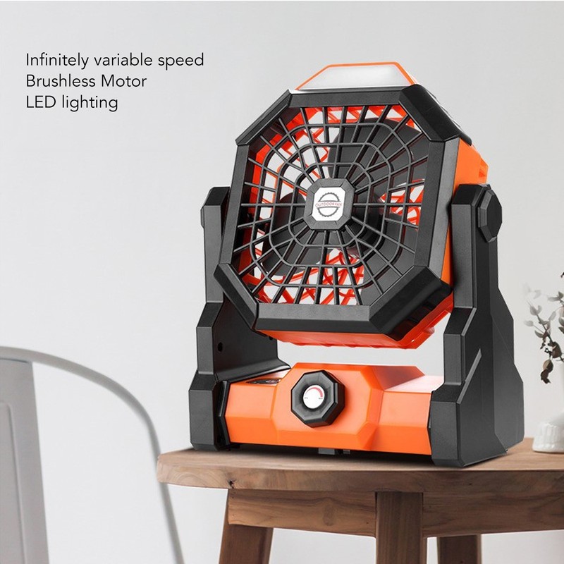 Outdoor Portable Fan Stepless Speed Control High Wind Fan Camping