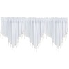 ANCLLO 3 Panels White Crushed Texture Sheer Voile Beaded Rod