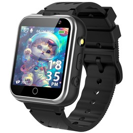 Smooce Kids Smartwatch, Smart Watch for Kids with 24 Puzzle Games, Music, Dual Camera, Birthday Gift Smartwatches for Kids Boys Girls 3-12 Years (Black)