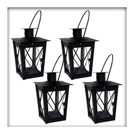 Kieskönig CA156900003_AZ004 Metal Mini Lantern, Black Garden Lantern, Hanging Lantern, Small