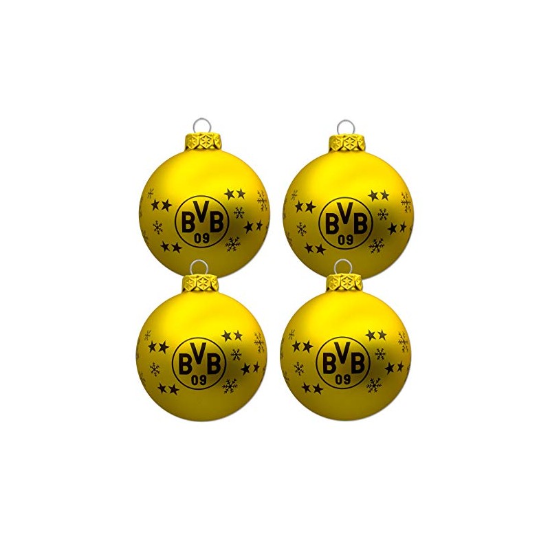 BVB Dortmund Christmas Tree Baubles Pack of 4 (One Size,