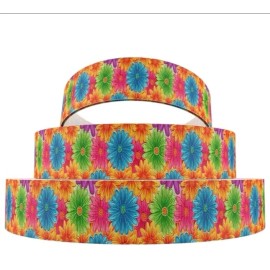 Unbranded 1 inch (1 yard) Daisy Spring Summer flower Printed Grosgrain Ribbon 1237214