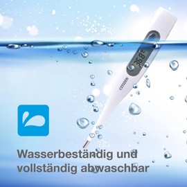 CITIZEN Citizen CTA303 Antibakterielles, wasserfestes, digitales medizinisches Thermometer mit Fieberalarm, oral, Achselhöhle, rektal, genaue Messungen für Erwachsene, Kinder, Kleinkinder und Babys