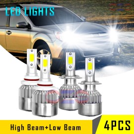 SHENKENUO Combo LED Headlight Bulbs Fit for Subaru Outback 2010-2014 High Low Beam White