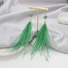 RUOFFETA Long Feather Earrings for Women, Bohemian Elegant Delicate Faux