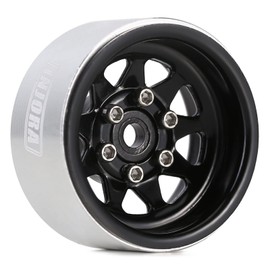 INJORA 1.0 Beadlock Wheel Stamped Steel Beadlock Deep Dish 1.0" Wheels for 1/18 TRX4M Axial AX24 SCX24 Gladiator Deadbolt Bronco C10 JLU Upgrade Parts(Black)