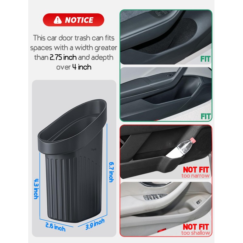 BMZX Car Trash Can Trash Bin, Accessories for Interior Mini