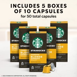 Starbucks by Nespresso Original Line Blonde Roast Espresso 50-count Espresso Pods