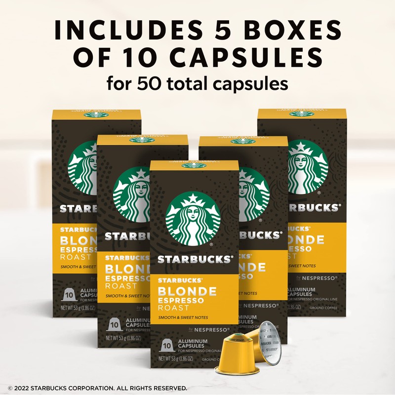 Starbucks by Nespresso Original Line Blonde Roast Espresso 50-count Espresso