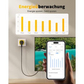 GreenSun WLAN Socket Power Meter Socket - WiFi Socket with Current Measurement Smart Socket Power Meter for Socket with eWeLink App Power Consumption Timer Voice Control with Alexa 2 Pieces