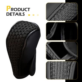 Dogary 1 PC Car Gear Shift Cover, Anti-Slip Shifter Knob Cover, Anti-Scratch Leather Stick Shift Protector, Universal Car Decoration Accessories, for Truck, SUV, RV (Black)