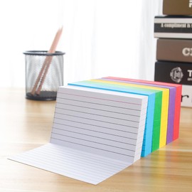 Index Cards Coloured Cards, 600PCS Flash Cards Record Cards6 Neon Colors 3x5 One Ruled Side for School Office Learning Note Taking