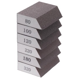 HARFINGTON Sanding Sponge Blocks Set 80/100/120/180/220/320 Grit Sanding Block 4"x2.8"x1", Washable and Reusable Foam Sanding Block for Polishing Kitchen Metal Wood Drywall Home
