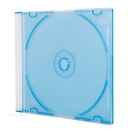 AcePlus Ultra-Slim Single Disc CD Jewel Cases in 5mm Slimline Thickness in Blue (25-Pack)