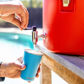 5 Gallon Insulated Beverage Cooler: 5 Gallon Water Dispenser - water dispenser with Stainless Steel Interior and Spout/Spigot, Portable Sports Cooler for Camping, Parties, and Outdoors