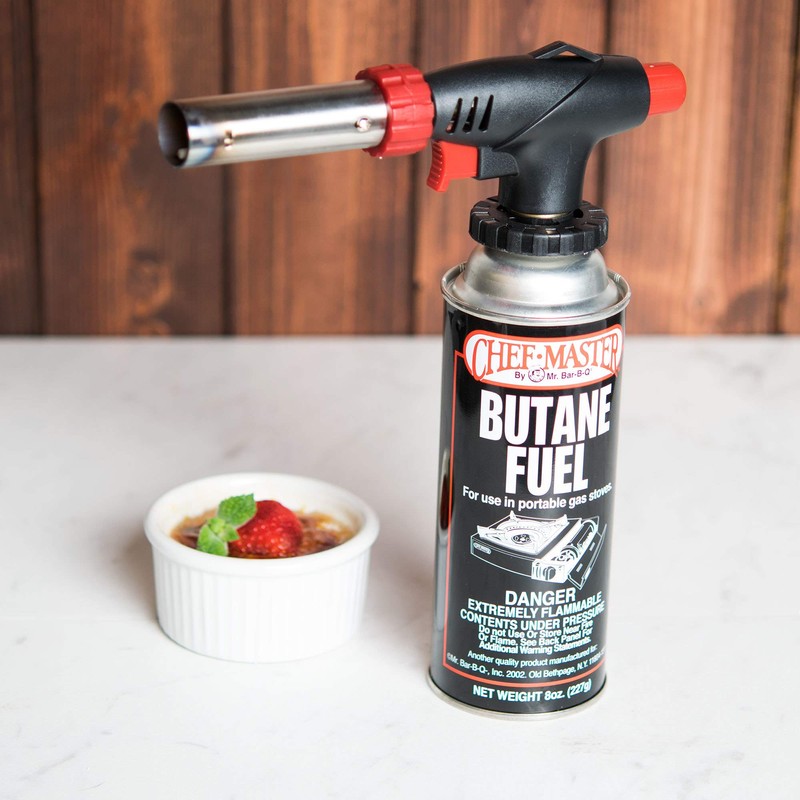 Butane Torch Lighter w/ 4 x 8oz. Butane Fuel Tin