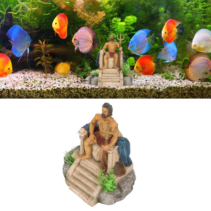 Simulation King Statue Aquarium Decoration Resin Safe Fish Tank Decoration