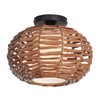 CALOKES Boho Semi Flush Mount Ceiling Light, Rattan Style Hand
