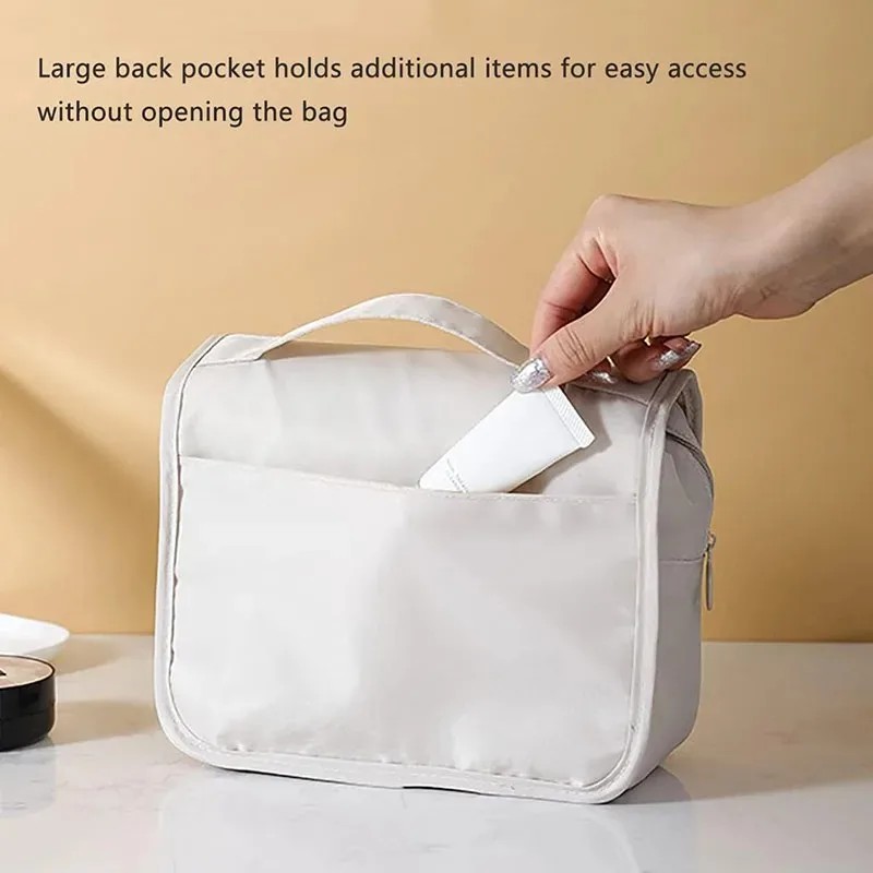 Hanging Toiletry Bag for Travel – Foldable Polyester Organizer with