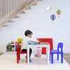 Humble Crew, White/Blue/Red Kids 2-in-1 Plastic Building Blocks-Compatible Activity Table