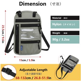 JEELAD Passport Case, Skimming Prevention, Neck Lowering, Passport Cover, Security Pouch, Passport, Card Case, Travel Wallet, Passport Bag, Pouch, Multi-functional Storage Pocket, Large Capacity,