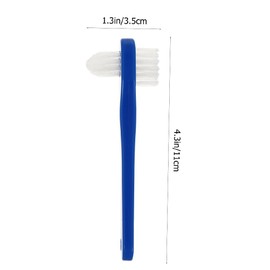 GLEAVI Adult Dual-Head Toothbrush 3-Pack Compact Size 4.3 Inch Soft Bristle Dental Brush for Denture Care Effective Oral Hygiene