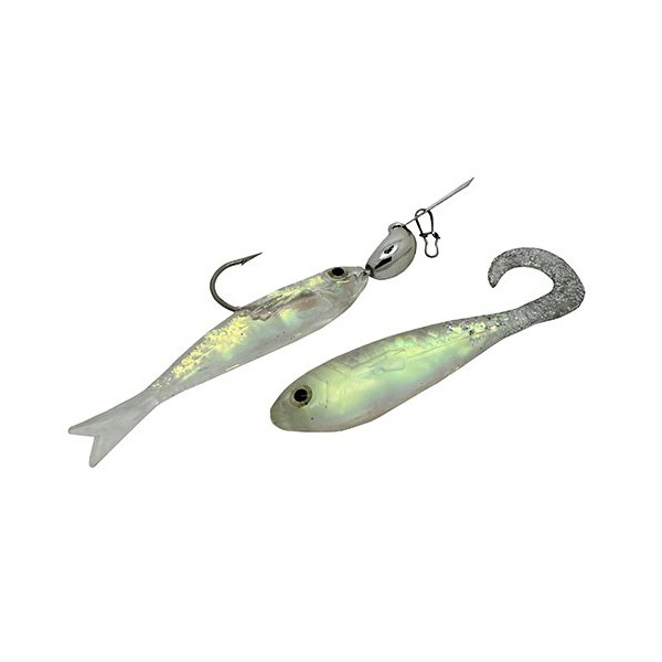 Z-man CB-FBMINI18-07 Chatterbait Flashback Mini Lures, 1/8 oz Weight, Silver/Natural, per 1