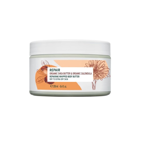Yves Rocher Whipped Body Repair Butter 250 ml, Smoothed and Intensely Nourished Skin, Repair Body Butter for Dry and Extra Dry Skin