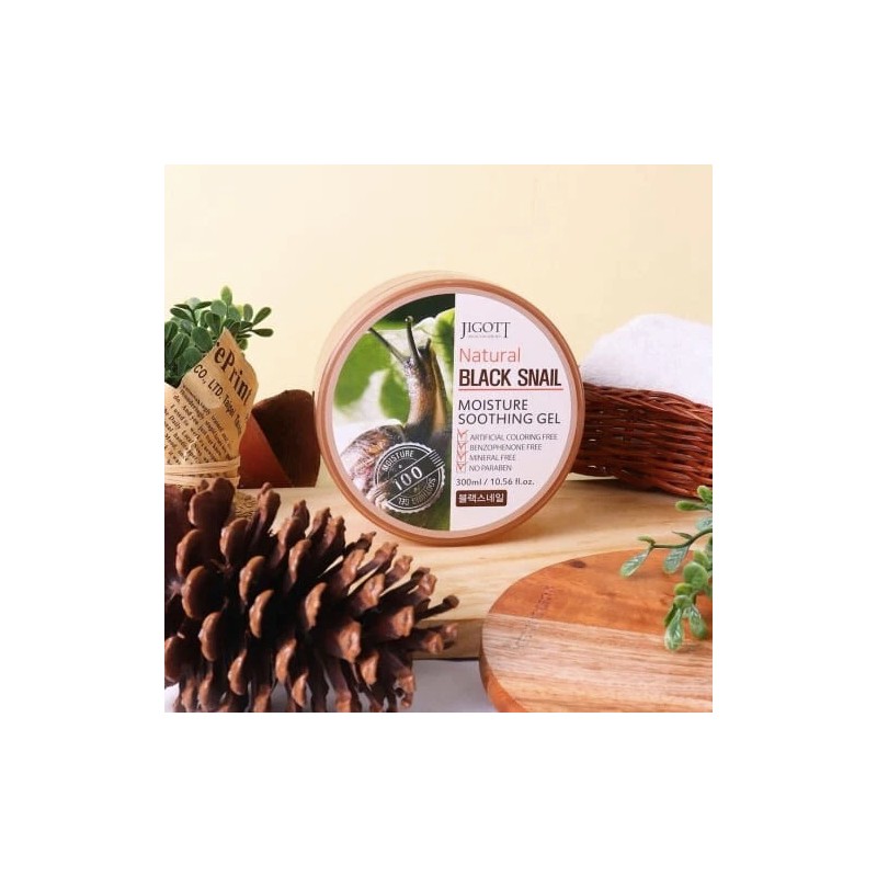 JIGOTT 3pk Aloe Vera, Tomato, Black Snail Soothing Gel 300ml