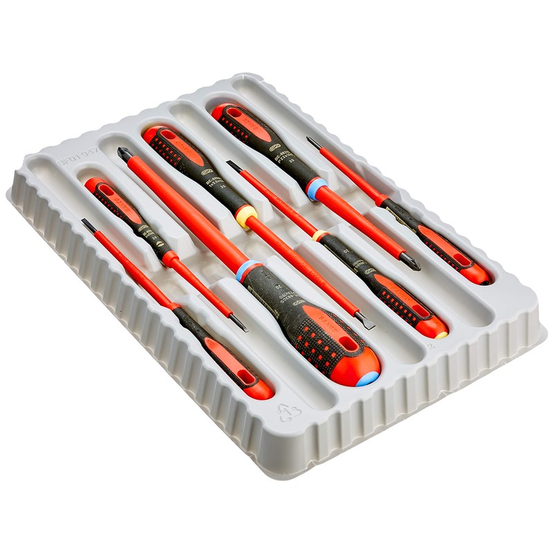 Bahco 9888S BE-9888s VDE Ergo Slot/Pozi Screwdriver Set (7 Pieces)