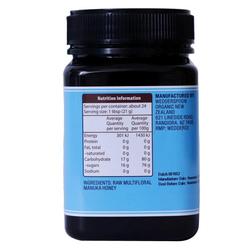 Wedderspoon Raw Premium Manuka Honey, KFactor 12, 17.6 Oz (500g),