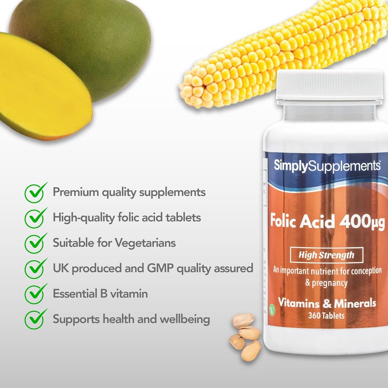 Folic Acid (Vitamin B9) 400mcg | 360 Tablets = Up