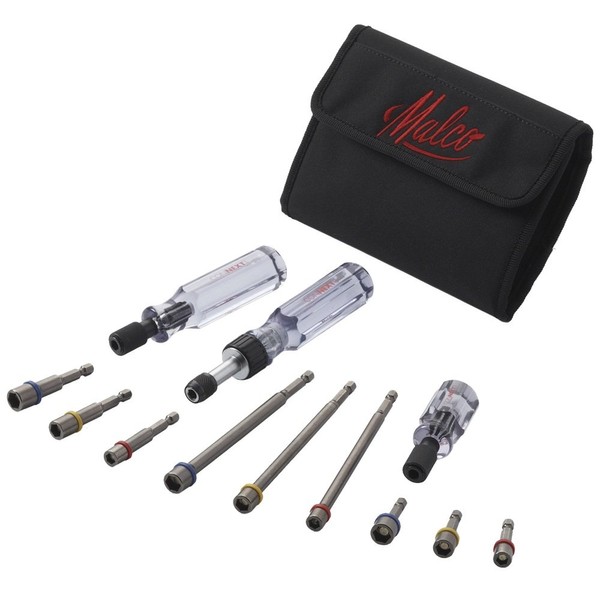 Malco CONNEXT5 Magnetic Hex Hand Driver Kit, Black case, 12-Piece