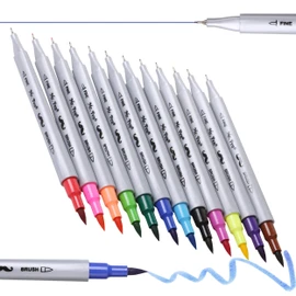 Mr. Pen- Dual Tip Brush Pens, 12 Colors, Brush Pens, Brush Markers, Dual Brush Pens, Markers for Kids Adults Coloring No Bleed, Art Markers for Adults, Dual Tip Markers, Bible Journaling.