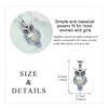 YAFEINI Moonstone Owl Necklace Gifts Sterling Silver Filigree Owl Pendant