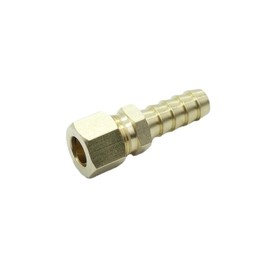 CDQBWKJGFJ 1 Piece Compression 3/8" Tube OD to 3/8" Hose Barb fitting Transmission Cooler Line Brass Fuel Oil Water Gas Air