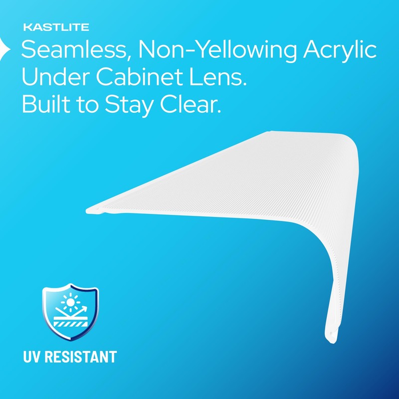 KastLite Curved Under Cabinet Light Cover Replacement | White Ribbed