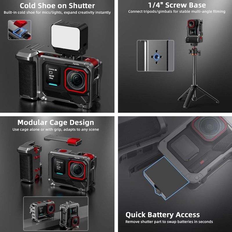 Street Photography Handle Xplorer Grip Kit for Insta.360 Ace Pro