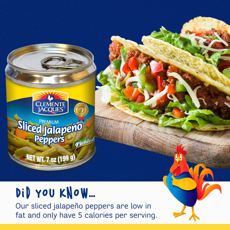 Clemente Jacques Sliced Jalapeño Peppers, 7 oz (Pack of 24)